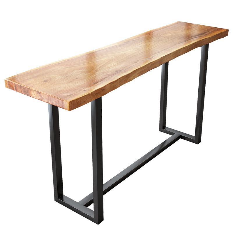 Brown Modern Style Specialty Bar Table Solid Wood and Iron Coffee Shop Bar Table Without Chairs Clearhalo 'Bar Furniture' 'Bar Tables' 'bar_tables' 'furn' 'furn_bar_tables' 'Furniture' 'furniture_bar_tables' 'Kitchen & Dining Furniture' 4729585