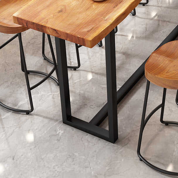 Brown Modern Style Specialty Bar Table Solid Wood and Iron Coffee Shop Bar Table Clearhalo 'Bar Furniture' 'Bar Tables' 'bar_tables' 'furn' 'furn_bar_tables' 'Furniture' 'furniture_bar_tables' 'Kitchen & Dining Furniture' 4729587