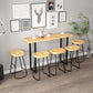 White and Black Glam Style Bar Table in Wood and Metal Milk Tea Shop Bar Table 47.2"L x 17.7"W x 41.3"H Black Without Chairs Clearhalo 'Bar Furniture' 'Bar Tables' 'bar_tables' 'furn' 'furn_bar_tables' 'Furniture' 'furniture_bar_tables' 'Kitchen & Dining Furniture' 4729598