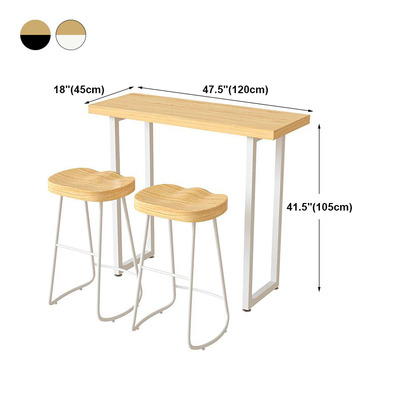 White and Black Glam Style Bar Table in Wood and Metal Milk Tea Shop Bar Table Clearhalo 'Bar Furniture' 'Bar Tables' 'bar_tables' 'furn' 'furn_bar_tables' 'Furniture' 'furniture_bar_tables' 'Kitchen & Dining Furniture' 4729606