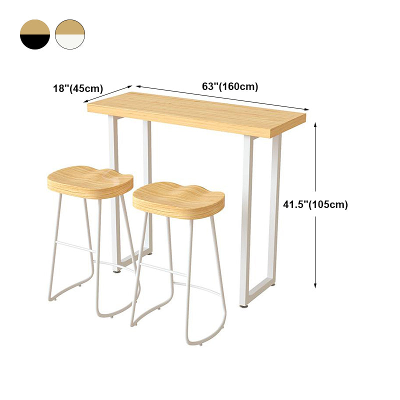 White and Black Glam Style Bar Table in Wood and Metal Milk Tea Shop Bar Table Clearhalo 'Bar Furniture' 'Bar Tables' 'bar_tables' 'furn' 'furn_bar_tables' 'Furniture' 'furniture_bar_tables' 'Kitchen & Dining Furniture' 4729607