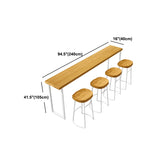 Contemporary Solid Wood Bar Counter Rectangle Bar Counter with Sled Base Clearhalo 'Bar Furniture' 'Bar Tables' 'bar_tables' 'furn' 'furn_bar_tables' 'Furniture' 'furniture_bar_tables' 'Kitchen & Dining Furniture' 4729623