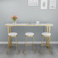 Stone Bar Counter Traditional Luxury Rectangle Bar Counter with Sled Base 78.7"L x 15.7"W x 41.3"H White Without Chairs Clearhalo 'Bar Furniture' 'Bar Tables' 'bar_tables' 'furn' 'furn_bar_tables' 'Furniture' 'furniture_bar_tables' 'Kitchen & Dining Furniture' 4729648