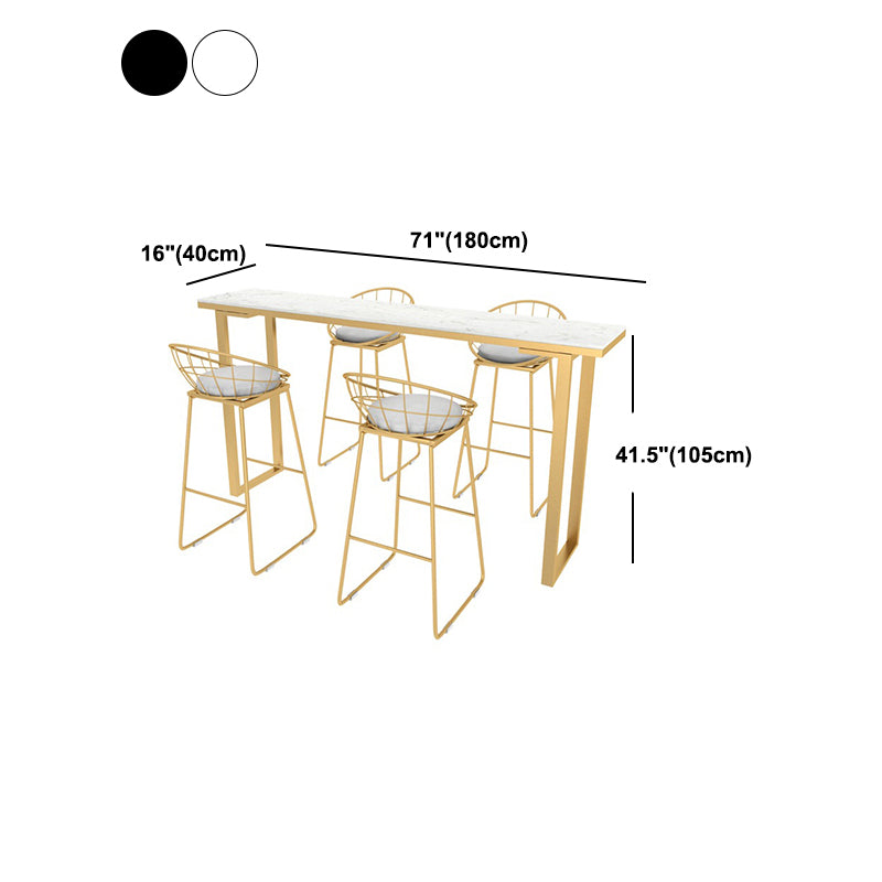Stone Bar Counter Traditional Luxury Rectangle Bar Counter with Sled Base Clearhalo 'Bar Furniture' 'Bar Tables' 'bar_tables' 'furn' 'furn_bar_tables' 'Furniture' 'furniture_bar_tables' 'Kitchen & Dining Furniture' 4729657