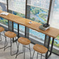 Solid Wood Top Bar Counter Industrial Rectangle Bar Counter with Black Base Clearhalo 'Bar Furniture' 'Bar Tables' 'bar_tables' 'Furniture' 'furniture_bar_tables' 'Kitchen & Dining Furniture' 4729664