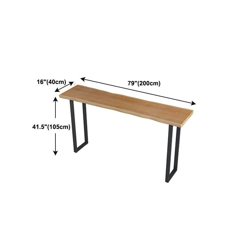 Solid Wood Top Bar Counter Industrial Rectangle Bar Counter with Black Base Clearhalo 'Bar Furniture' 'Bar Tables' 'bar_tables' 'Furniture' 'furniture_bar_tables' 'Kitchen & Dining Furniture' 4729675