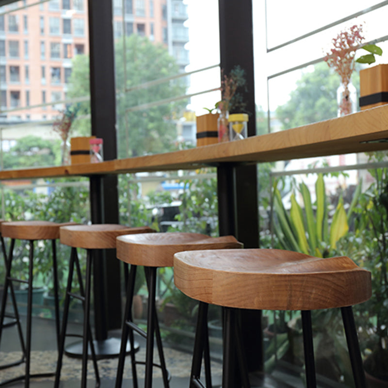 Modern Style Metal Bar Stool with Footrest Milk Tea Shop Bar Stool 30- Inches Clearhalo 'Bar Furniture' 'Bar Stools' 'bar_stools' 'furn' 'furn_bar_stools' 'Furniture' 'furniture_bar_stools' 'Kitchen & Dining Furniture' 4729720
