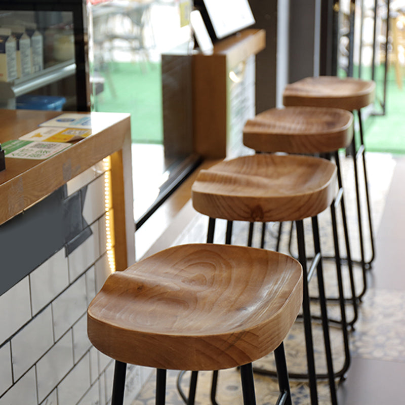Modern Style Metal Bar Stool with Footrest Milk Tea Shop Bar Stool 30- Inches Clearhalo 'Bar Furniture' 'Bar Stools' 'bar_stools' 'furn' 'furn_bar_stools' 'Furniture' 'furniture_bar_stools' 'Kitchen & Dining Furniture' 4729721
