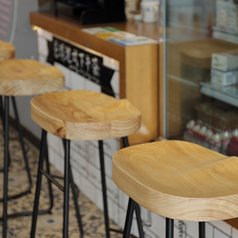 Modern Style Metal Bar Stool with Footrest Milk Tea Shop Bar Stool 30- Inches Clearhalo 'Bar Furniture' 'Bar Stools' 'bar_stools' 'furn' 'furn_bar_stools' 'Furniture' 'furniture_bar_stools' 'Kitchen & Dining Furniture' 4729723