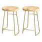 Modern Style Metal Bar Stool with Footrest Milk Tea Shop Bar Stool 30- Inches Gold 2 Piece Set Counter Stool(26"H) Clearhalo 'Bar Furniture' 'Bar Stools' 'bar_stools' 'furn' 'furn_bar_stools' 'Furniture' 'furniture_bar_stools' 'Kitchen & Dining Furniture' 4729724