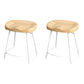 Modern Style Metal Bar Stool with Footrest Milk Tea Shop Bar Stool 30- Inches White 2 Piece Set Short Stool(18"H) Clearhalo 'Bar Furniture' 'Bar Stools' 'bar_stools' 'furn' 'furn_bar_stools' 'Furniture' 'furniture_bar_stools' 'Kitchen & Dining Furniture' 4729729