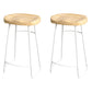 Modern Style Metal Bar Stool with Footrest Milk Tea Shop Bar Stool 30- Inches White 2 Piece Set Counter Stool(26"H) Clearhalo 'Bar Furniture' 'Bar Stools' 'bar_stools' 'furn' 'furn_bar_stools' 'Furniture' 'furniture_bar_stools' 'Kitchen & Dining Furniture' 4729730