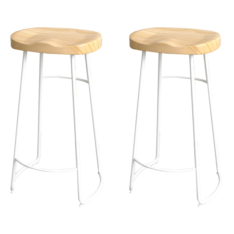 Modern Style Metal Bar Stool with Footrest Milk Tea Shop Bar Stool 30- Inches White 2 Piece Set Bar Stool(30"H) Clearhalo 'Bar Furniture' 'Bar Stools' 'bar_stools' 'furn' 'furn_bar_stools' 'Furniture' 'furniture_bar_stools' 'Kitchen & Dining Furniture' 4729731