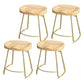 Modern Style Metal Bar Stool with Footrest Milk Tea Shop Bar Stool 30- Inches Gold 4 Piece Set Short Stool(18"H) Clearhalo 'Bar Furniture' 'Bar Stools' 'bar_stools' 'furn' 'furn_bar_stools' 'Furniture' 'furniture_bar_stools' 'Kitchen & Dining Furniture' 4729732