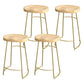 Modern Style Metal Bar Stool with Footrest Milk Tea Shop Bar Stool 30- Inches Gold 4 Piece Set Counter Stool(26"H) Clearhalo 'Bar Furniture' 'Bar Stools' 'bar_stools' 'furn' 'furn_bar_stools' 'Furniture' 'furniture_bar_stools' 'Kitchen & Dining Furniture' 4729733