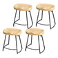 Modern Style Metal Bar Stool with Footrest Milk Tea Shop Bar Stool 30- Inches Black 4 Piece Set Short Stool(18"H) Clearhalo 'Bar Furniture' 'Bar Stools' 'bar_stools' 'furn' 'furn_bar_stools' 'Furniture' 'furniture_bar_stools' 'Kitchen & Dining Furniture' 4729737