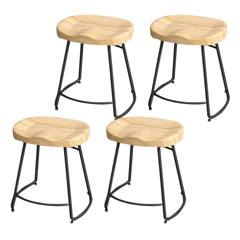 Modern Style Metal Bar Stool with Footrest Milk Tea Shop Bar Stool 30- Inches Black 4 Piece Set Short Stool(18"H) Clearhalo 'Bar Furniture' 'Bar Stools' 'bar_stools' 'furn' 'furn_bar_stools' 'Furniture' 'furniture_bar_stools' 'Kitchen & Dining Furniture' 4729737