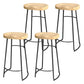 Modern Style Metal Bar Stool with Footrest Milk Tea Shop Bar Stool 30- Inches Black 4 Piece Set Counter Stool(26"H) Clearhalo 'Bar Furniture' 'Bar Stools' 'bar_stools' 'furn' 'furn_bar_stools' 'Furniture' 'furniture_bar_stools' 'Kitchen & Dining Furniture' 4729738