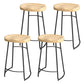 Modern Style Metal Bar Stool with Footrest Milk Tea Shop Bar Stool 30- Inches Black 4 Piece Set Bar Stool(30"H) Clearhalo 'Bar Furniture' 'Bar Stools' 'bar_stools' 'furn' 'furn_bar_stools' 'Furniture' 'furniture_bar_stools' 'Kitchen & Dining Furniture' 4729739