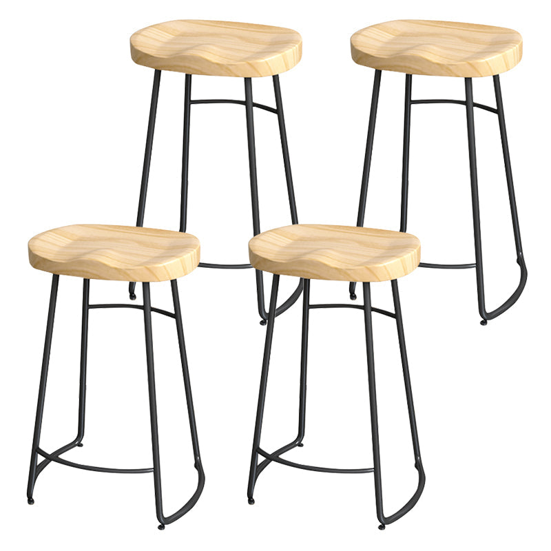 Modern Style Metal Bar Stool with Footrest Milk Tea Shop Bar Stool 30- Inches Black 4 Piece Set Bar Stool(30"H) Clearhalo 'Bar Furniture' 'Bar Stools' 'bar_stools' 'furn' 'furn_bar_stools' 'Furniture' 'furniture_bar_stools' 'Kitchen & Dining Furniture' 4729739