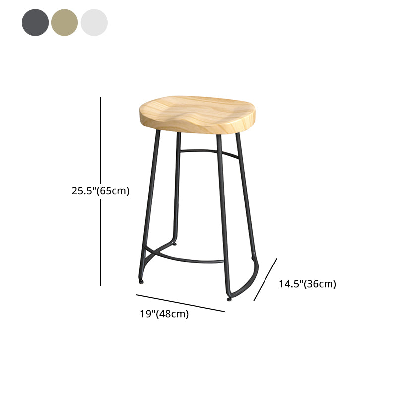 Modern Style Metal Bar Stool with Footrest Milk Tea Shop Bar Stool 30- Inches Clearhalo 'Bar Furniture' 'Bar Stools' 'bar_stools' 'furn' 'furn_bar_stools' 'Furniture' 'furniture_bar_stools' 'Kitchen & Dining Furniture' 4729741