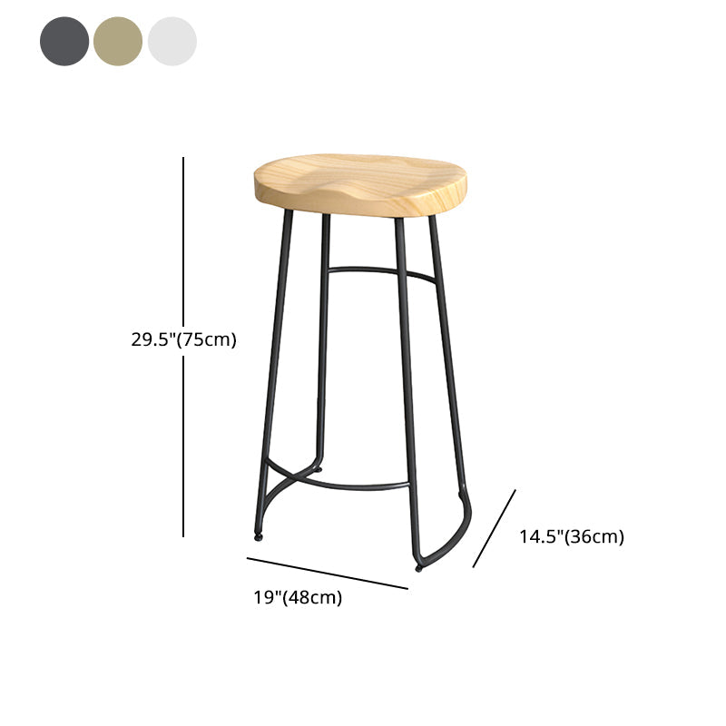 Modern Style Metal Bar Stool with Footrest Milk Tea Shop Bar Stool 30- Inches Clearhalo 'Bar Furniture' 'Bar Stools' 'bar_stools' 'furn' 'furn_bar_stools' 'Furniture' 'furniture_bar_stools' 'Kitchen & Dining Furniture' 4729742