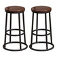 Modern Style Iron Bar Stool With Footrest Game Hall Bar Stool 30-inches Walnut 2 Piece Set Clearhalo 'Bar Furniture' 'Bar Stools' 'bar_stools' 'furn' 'furn_bar_stools' 'Furniture' 'furniture_bar_stools' 'Kitchen & Dining Furniture' 4729746