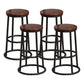 Modern Style Iron Bar Stool With Footrest Game Hall Bar Stool 30-inches Walnut 4 Piece Set Clearhalo 'Bar Furniture' 'Bar Stools' 'bar_stools' 'furn' 'furn_bar_stools' 'Furniture' 'furniture_bar_stools' 'Kitchen & Dining Furniture' 4729748