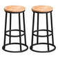 Modern Style Iron Bar Stool With Footrest Game Hall Bar Stool 30-inches Wood 2 Piece Set Clearhalo 'Bar Furniture' 'Bar Stools' 'bar_stools' 'furn' 'furn_bar_stools' 'Furniture' 'furniture_bar_stools' 'Kitchen & Dining Furniture' 4729751
