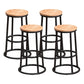 Modern Style Iron Bar Stool With Footrest Game Hall Bar Stool 30-inches Wood 4 Piece Set Clearhalo 'Bar Furniture' 'Bar Stools' 'bar_stools' 'furn' 'furn_bar_stools' 'Furniture' 'furniture_bar_stools' 'Kitchen & Dining Furniture' 4729753