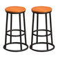 Modern Style Iron Bar Stool With Footrest Game Hall Bar Stool 30-inches Brown 2 Piece Set Clearhalo 'Bar Furniture' 'Bar Stools' 'bar_stools' 'furn' 'furn_bar_stools' 'Furniture' 'furniture_bar_stools' 'Kitchen & Dining Furniture' 4729757