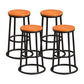 Modern Style Iron Bar Stool With Footrest Game Hall Bar Stool 30-inches Brown 4 Piece Set Clearhalo 'Bar Furniture' 'Bar Stools' 'bar_stools' 'furn' 'furn_bar_stools' 'Furniture' 'furniture_bar_stools' 'Kitchen & Dining Furniture' 4729759