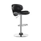 Modern Rotatable Backrest Counter Stool Steel Cashier Bar Stool with Leather Cushion Gloss Black 1 Piece Clearhalo 'Bar Furniture' 'Bar Stools' 'bar_stools' 'furn' 'furn_bar_stools' 'Furniture' 'furniture_bar_stools' 'Kitchen & Dining Furniture' 4729804