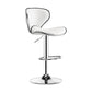 Modern Rotatable Backrest Counter Stool Steel Cashier Bar Stool with Leather Cushion White 1 Piece Clearhalo 'Bar Furniture' 'Bar Stools' 'bar_stools' 'furn' 'furn_bar_stools' 'Furniture' 'furniture_bar_stools' 'Kitchen & Dining Furniture' 4729807