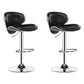 Modern Rotatable Backrest Counter Stool Steel Cashier Bar Stool with Leather Cushion Gloss Black 2 Piece Set Clearhalo 'Bar Furniture' 'Bar Stools' 'bar_stools' 'furn' 'furn_bar_stools' 'Furniture' 'furniture_bar_stools' 'Kitchen & Dining Furniture' 4729822