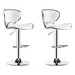Modern Rotatable Backrest Counter Stool Steel Cashier Bar Stool with Leather Cushion White 2 Piece Set Clearhalo 'Bar Furniture' 'Bar Stools' 'bar_stools' 'furn' 'furn_bar_stools' 'Furniture' 'furniture_bar_stools' 'Kitchen & Dining Furniture' 4729823
