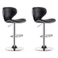 Modern Rotatable Backrest Counter Stool Steel Cashier Bar Stool with Leather Cushion Black 2 Piece Set Clearhalo 'Bar Furniture' 'Bar Stools' 'bar_stools' 'furn' 'furn_bar_stools' 'Furniture' 'furniture_bar_stools' 'Kitchen & Dining Furniture' 4729824