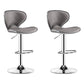 Modern Rotatable Backrest Counter Stool Steel Cashier Bar Stool with Leather Cushion Grey 2 Piece Set Clearhalo 'Bar Furniture' 'Bar Stools' 'bar_stools' 'furn' 'furn_bar_stools' 'Furniture' 'furniture_bar_stools' 'Kitchen & Dining Furniture' 4729826