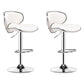 Modern Rotatable Backrest Counter Stool Steel Cashier Bar Stool with Leather Cushion Gloss White 2 Piece Set Clearhalo 'Bar Furniture' 'Bar Stools' 'bar_stools' 'furn' 'furn_bar_stools' 'Furniture' 'furniture_bar_stools' 'Kitchen & Dining Furniture' 4729827
