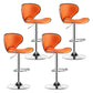 Modern Rotatable Backrest Counter Stool Steel Cashier Bar Stool with Leather Cushion Orange 4 Piece Set Clearhalo 'Bar Furniture' 'Bar Stools' 'bar_stools' 'furn' 'furn_bar_stools' 'Furniture' 'furniture_bar_stools' 'Kitchen & Dining Furniture' 4729830