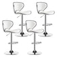 Modern Rotatable Backrest Counter Stool Steel Cashier Bar Stool with Leather Cushion White 4 Piece Set Clearhalo 'Bar Furniture' 'Bar Stools' 'bar_stools' 'furn' 'furn_bar_stools' 'Furniture' 'furniture_bar_stools' 'Kitchen & Dining Furniture' 4729832
