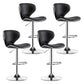 Modern Rotatable Backrest Counter Stool Steel Cashier Bar Stool with Leather Cushion Black 4 Piece Set Clearhalo 'Bar Furniture' 'Bar Stools' 'bar_stools' 'furn' 'furn_bar_stools' 'Furniture' 'furniture_bar_stools' 'Kitchen & Dining Furniture' 4729833