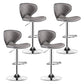 Modern Rotatable Backrest Counter Stool Steel Cashier Bar Stool with Leather Cushion Grey 4 Piece Set Clearhalo 'Bar Furniture' 'Bar Stools' 'bar_stools' 'furn' 'furn_bar_stools' 'Furniture' 'furniture_bar_stools' 'Kitchen & Dining Furniture' 4729835