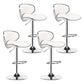 Modern Rotatable Backrest Counter Stool Steel Cashier Bar Stool with Leather Cushion Gloss White 4 Piece Set Clearhalo 'Bar Furniture' 'Bar Stools' 'bar_stools' 'furn' 'furn_bar_stools' 'Furniture' 'furniture_bar_stools' 'Kitchen & Dining Furniture' 4729836