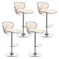 Modern Rotatable Backrest Counter Stool Steel Cashier Bar Stool with Leather Cushion Off-White 4 Piece Set Clearhalo 'Bar Furniture' 'Bar Stools' 'bar_stools' 'furn' 'furn_bar_stools' 'Furniture' 'furniture_bar_stools' 'Kitchen & Dining Furniture' 4729837