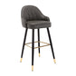 Modern Armless Backrest Counter Stool Iron Bedroom Bar Stool with Cushion and Pedal Dark Gray 1 Piece Bar Stool(30"H) Clearhalo 'Bar Furniture' 'Bar Stools' 'bar_stools' 'furn' 'furn_bar_stools' 'Furniture' 'furniture_bar_stools' 'Kitchen & Dining Furniture' 4729935