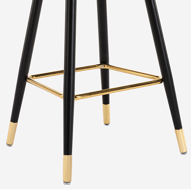 Modern Armless Backrest Counter Stool Iron Bedroom Bar Stool with Cushion and Pedal Clearhalo 'Bar Furniture' 'Bar Stools' 'bar_stools' 'furn' 'furn_bar_stools' 'Furniture' 'furniture_bar_stools' 'Kitchen & Dining Furniture' 4729936