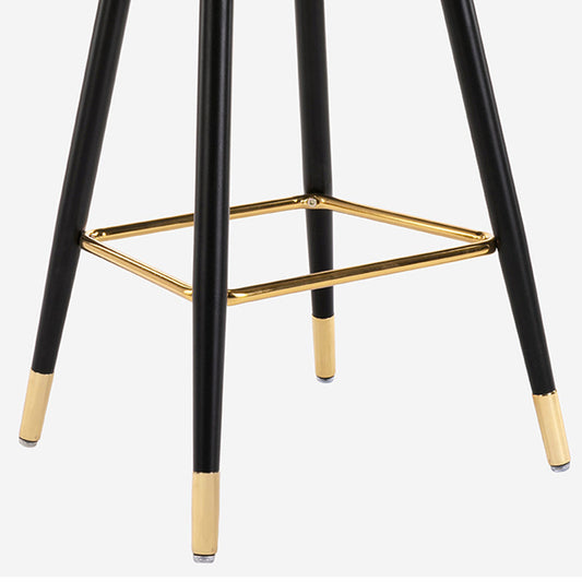 Modern Armless Backrest Counter Stool Iron Bedroom Bar Stool with Cushion and Pedal Clearhalo 'Bar Furniture' 'Bar Stools' 'bar_stools' 'furn' 'furn_bar_stools' 'Furniture' 'furniture_bar_stools' 'Kitchen & Dining Furniture' 4729936