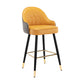 Modern Armless Backrest Counter Stool Iron Bedroom Bar Stool with Cushion and Pedal Orange 1 Piece Counter Stool(26"H) Clearhalo 'Bar Furniture' 'Bar Stools' 'bar_stools' 'furn' 'furn_bar_stools' 'Furniture' 'furniture_bar_stools' 'Kitchen & Dining Furniture' 4729939