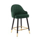 Modern Armless Backrest Counter Stool Iron Bedroom Bar Stool with Cushion and Pedal Blackish Green 1 Piece Short Stool(22"H) Clearhalo 'Bar Furniture' 'Bar Stools' 'bar_stools' 'furn' 'furn_bar_stools' 'Furniture' 'furniture_bar_stools' 'Kitchen & Dining Furniture' 4729944